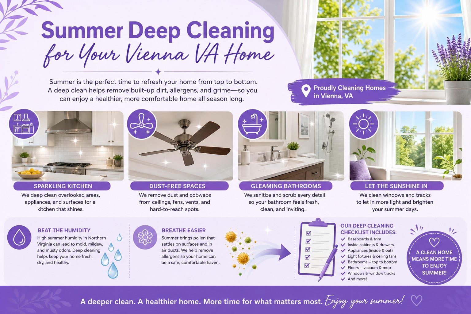 Summer Deep Cleaning for Vienna VA Homes - Virginia Housekeepers